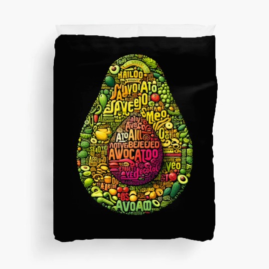 ULTRA AVOCADO TYPOGRAPHY ART, TEXT ART, WORD ART Duvet Covers