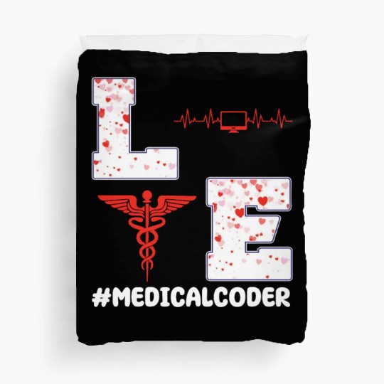 Medical Coder Valentine's Day Design Duvet Covers
