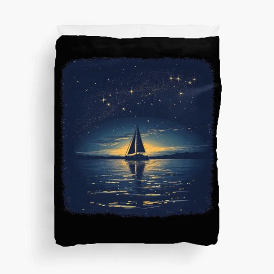 Starry Night Sailing Catamaran Duvet Covers