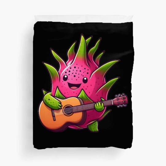Dragon Fruit Jam: Playing the Guitar Duvet Covers
