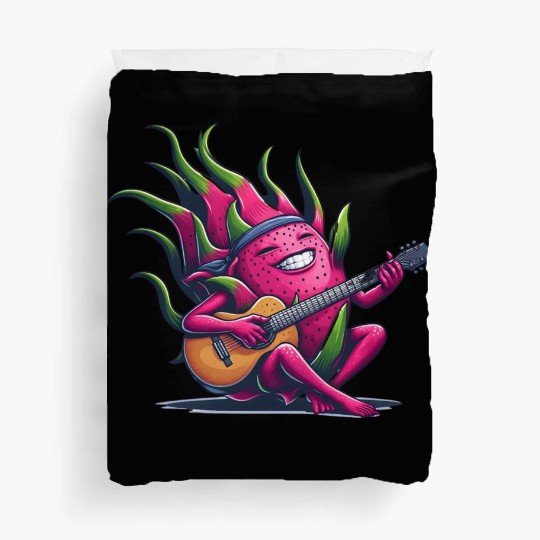 Dragon Fruit Jam: Playing the Guitar Duvet Covers