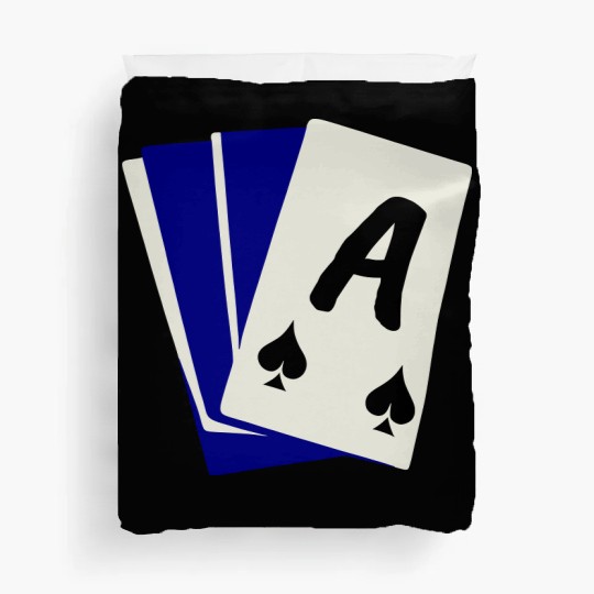 Playing Card Hand, Ace Showing 3 Color Vector Duvet Covers