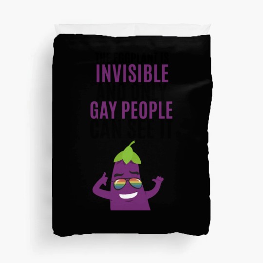 Invisible eggplant Duvet Covers for your gay friend