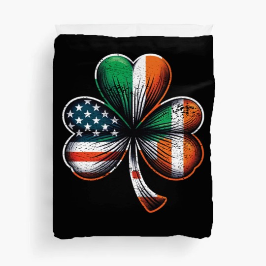 Irish American Shamrock Stars Stripes Duvet Covers