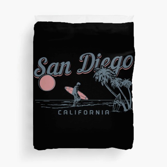San Diego California Vintage Souvenir Duvet Covers