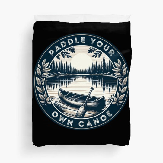 Solo Canoe Journey Lake Duvet Covers