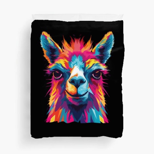 Watercolor Colorful Llama Colorful Animals Duvet Covers