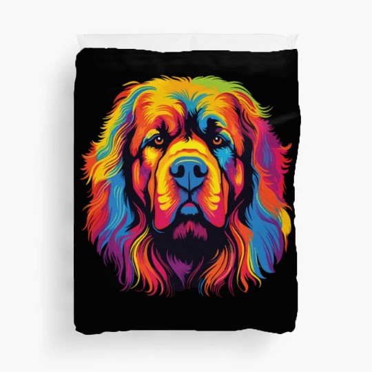 Watercolor Colorful Tibetan Mastiff Duvet Covers