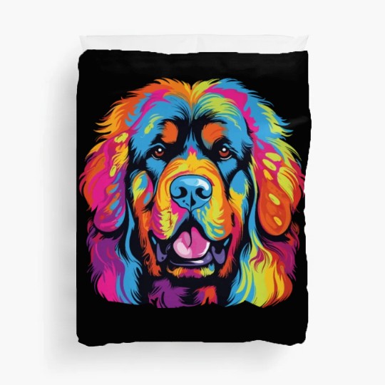 Watercolor Colorful Tibetan Mastiff Duvet Covers