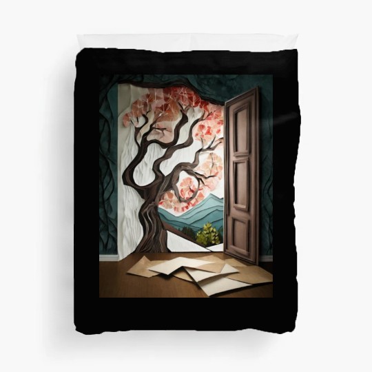Firefly Dark room with near window with tree 85837 Duvet Covers