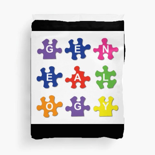Genealogy Jigsaw Puzzle Pieces Duvet Covers