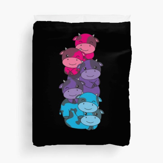 Androgynous Flag Pride Lgbtq Cute Cow Duvet Covers