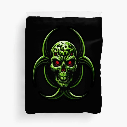 Green Biohazard Zombie Alien Duvet Covers