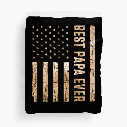 Best Papa Ever US American Flag - Father's Day Duvet Covers
