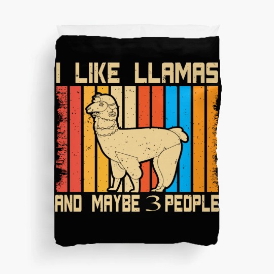 Vintage Llama I Like Llamas And Maybe 3 People T-S Duvet Covers