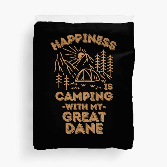 Camping with great-dane Duvet Covers