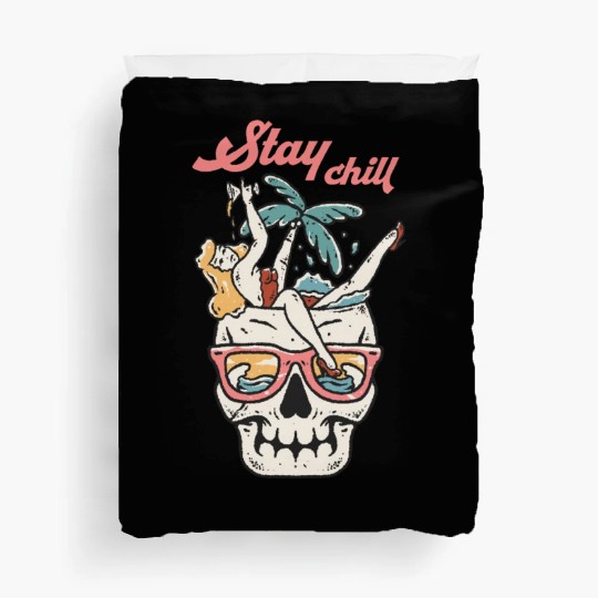 Stay Chill Tropical Skull Duvet Covers