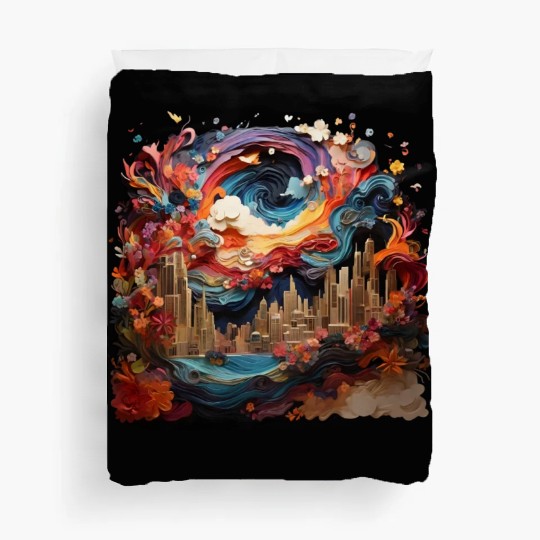 Artstation, starry night colorful Duvet Covers