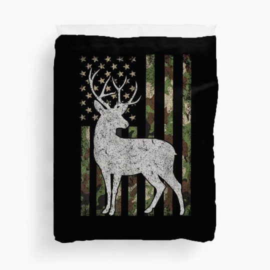 Camo USA Flag Deer Elk Duvet Covers