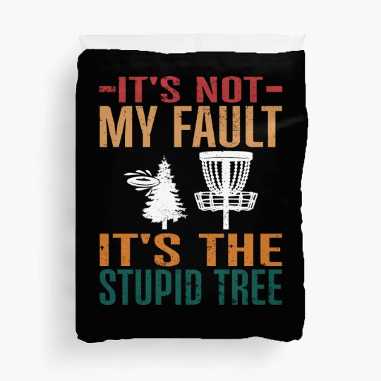 Retro Disc Golf Stupid Tree Disc Golfer Duvet Covers