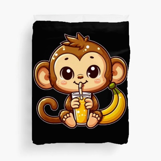Monkey Business: Banana Juice Break Duvet Covers