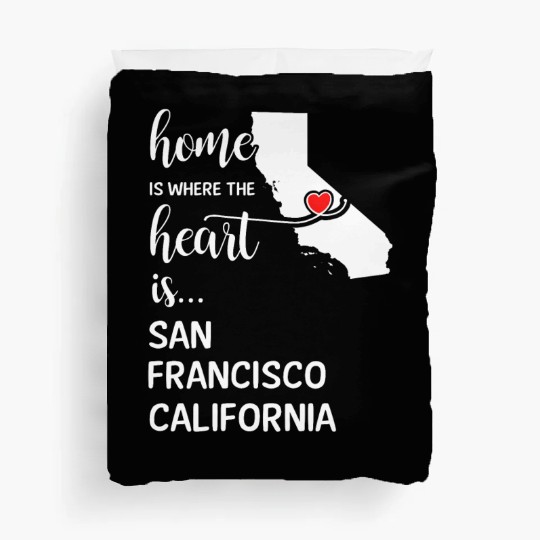 San Francisco County Is Where My Heart Is Cool Gif Duvet Covers