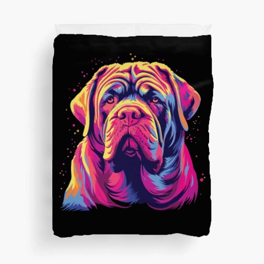 Watercolor Colorful Neapolitan Mastiff Duvet Covers