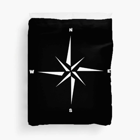 Nautical star. Compass rose, cardinal directions Duvet Covers