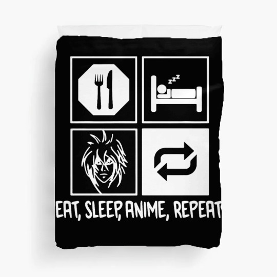 Eat Sleep Anime Repeat Duvet Covers