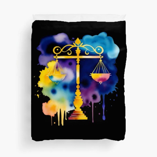 Color splash zodiac: Libra Duvet Covers