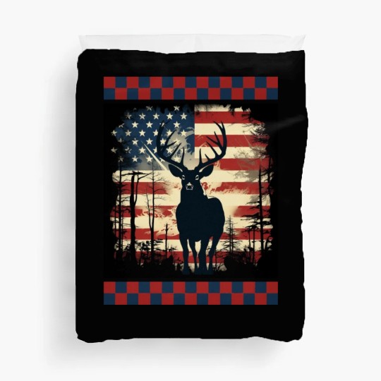 Ripped American Flag Woodland Camo Underlayer Duvet Covers