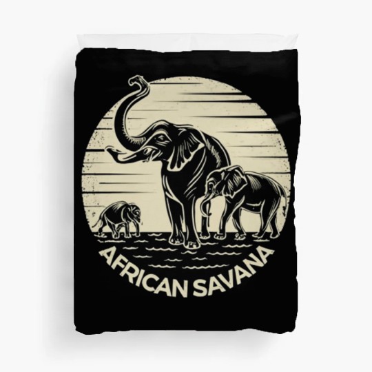 African Savana Elephants Duvet Covers