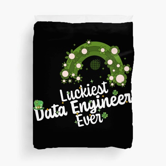 Luckiest Data Engineer St Patricks Day Engineering Duvet Covers