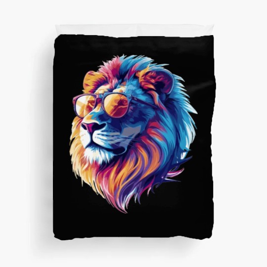 Lion with Glasses Hipster Lion Duvet Covers