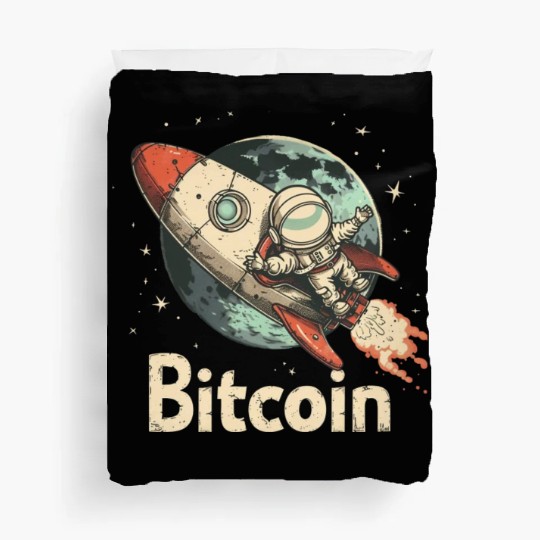 Pi day 3.14 Crypto Bitcoin Rocket Astronaut To Duvet Covers