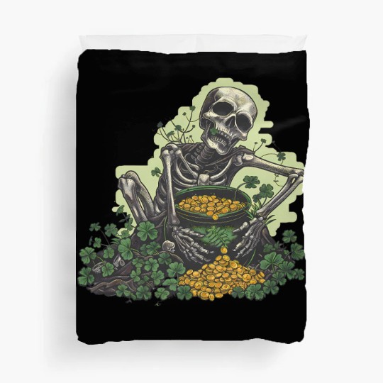 St Patricks Skeleton Pot of Gold Duvet Covers