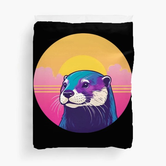 Synthwave Otter 1 Duvet Covers