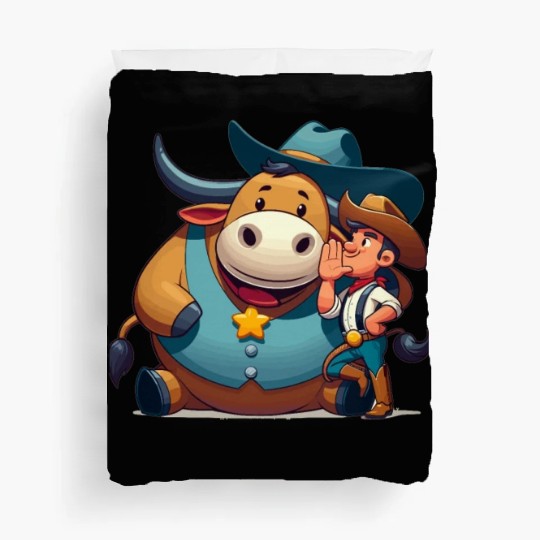 Rodeo Bull Riding Livestock Show Farmer Cattle Duvet Covers