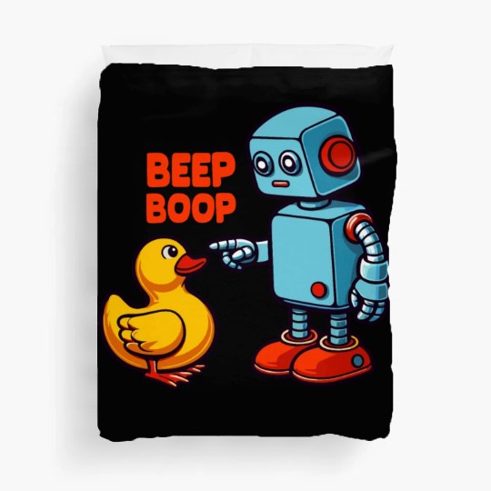 Beep Boop Robot With Duck Duvet Covers
