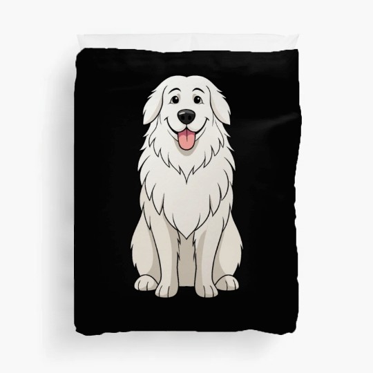 Serene Great Pyrenees Mom - Funny Art Print Duvet Covers