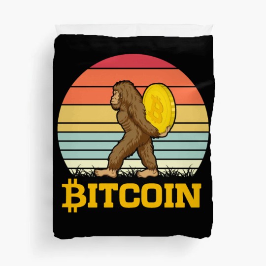 Bitcoin with Big Foot Duvet Covers