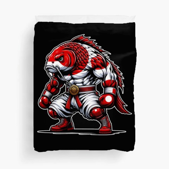 Koi fish national flag of Japan Duvet Covers