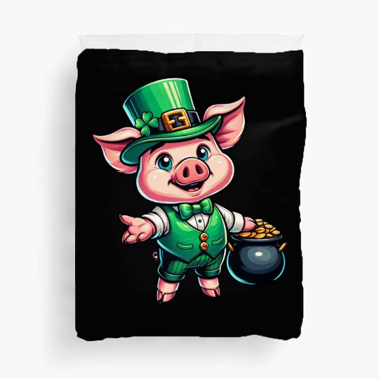 Cute St. Patrick's Piglet Duvet Covers