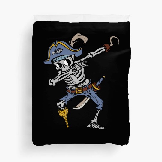 Dabbing Skeleton Pirate Halloween Costume Kids Duvet Covers