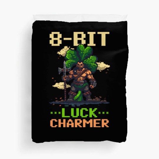 St. Patricks Day Gaming 8-Bit Luck Charmer Duvet Covers