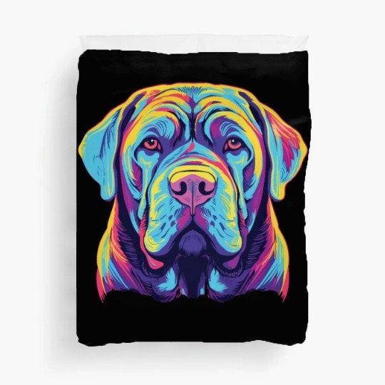 Watercolor Colorful Neapolitan Mastiff Duvet Covers