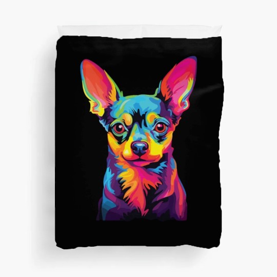 Watercolor Colorful Russian Toy Terrier Duvet Covers