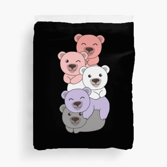 Cupioromantic Flag Pride Lgbtq Cute Bear Pile Duvet Covers