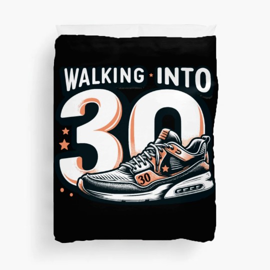 Walking into 30 With Dreams Retro Sneaker Birthday Duvet Covers
