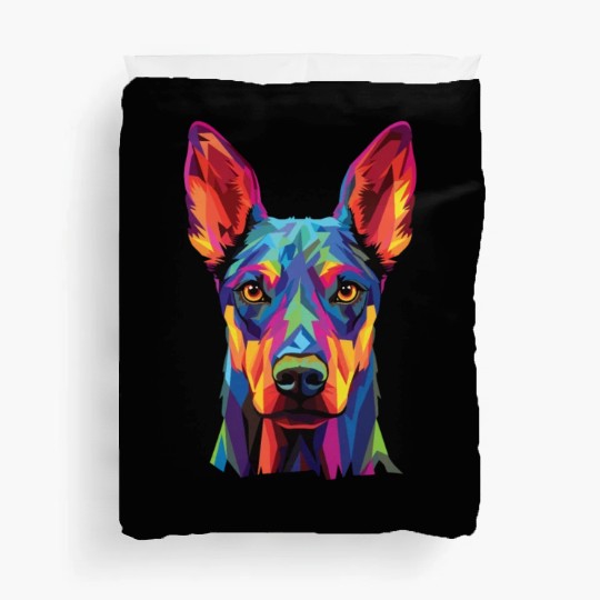 Watercolor Colorful Doberman Pinscher Duvet Covers